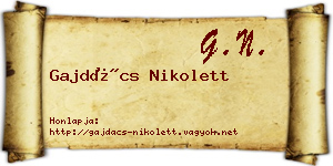 Gajdács Nikolett névjegykártya